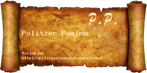 Politzer Pamina névjegykártya